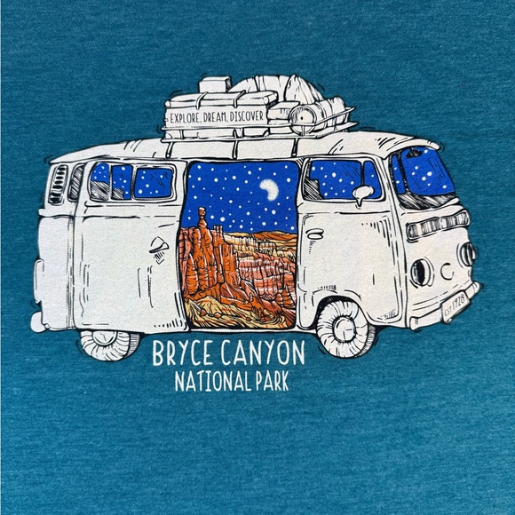 Wild Tribute Tops - Women's Bryce Canyon National Park Teal Blue Shirt Medium
Wild Van Graphic Tee